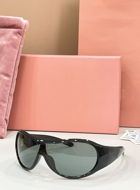 2026新款欧美高端女前卫遮脸护目太阳镜骑行网红连体宽腿弧形墨镜