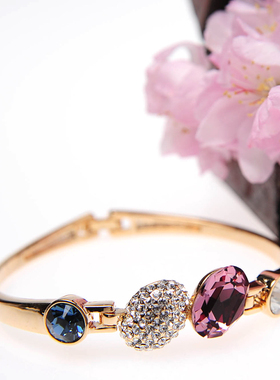 金色满钻微镶腕间装饰品手镯