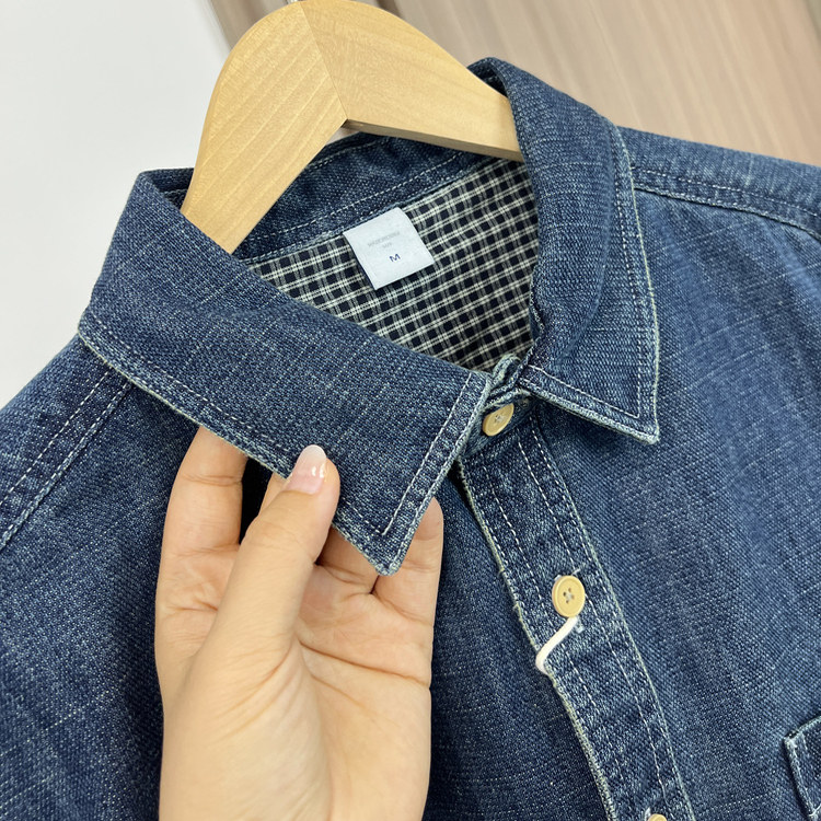 重磅厚实！经典复古怀旧蓝！秋季男士外贸简约百搭牛仔衬衫外套,淘宝优惠券,粉丝福利购,淘宝优惠卷