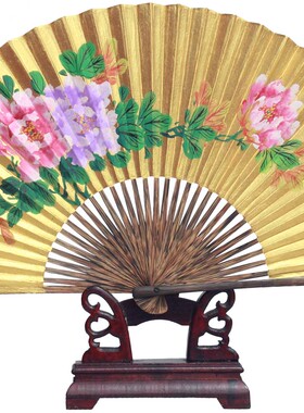 仙宝全棕工艺泥金折扇子