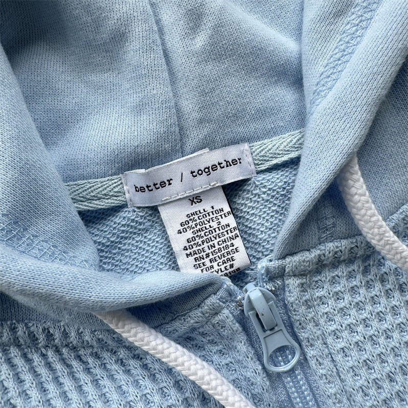 外贸尾货断码女款春夏季连帽外套休闲短裤拼接华夫格运动套装女款,淘宝优惠券,粉丝福利购,淘宝优惠卷