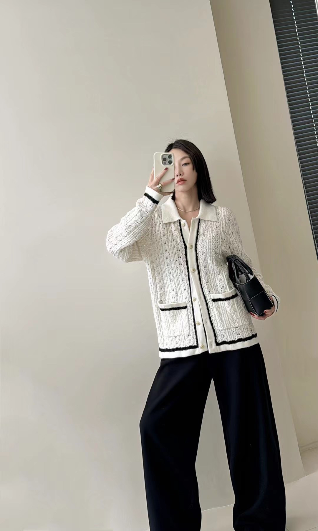 小香风2025秋季新款法式羊毛轻奢镂空针织开衫女宽松显瘦毛衣外套,淘宝优惠券,粉丝福利购,淘宝优惠卷