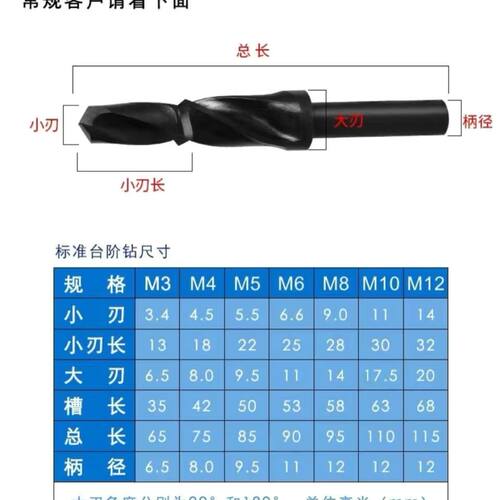 二级阶梯钻头进口含钴镀钛加工不锈钢钻孔倒角一体可任意定制尺寸 - 图2