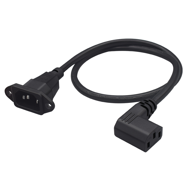 品字公对母转接线品字PDU/UPS C14带耳朵孔插头转C13品字尾电源线 - 图1