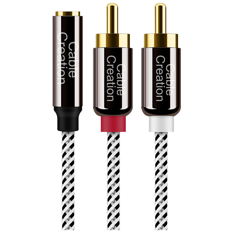 音频线3.5mm母转2RCA双莲花电脑机顶盒DVD功放音响音箱连接线,淘宝优惠券,粉丝福利购,淘宝优惠卷