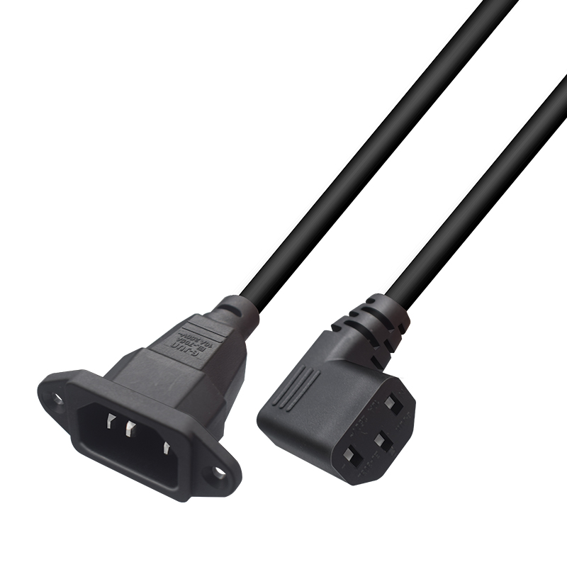 品字公对母转接线品字PDU/UPS C14带耳朵孔插头转C13品字尾电源线 - 图2