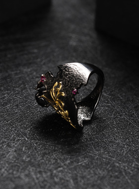 暗黑复古风S925银欧式高级感戒指