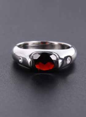 时尚简约S925银高颜值欧美复古vintage小众轻奢精工彩宝纯银戒指