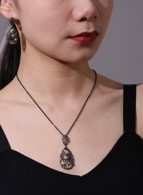 设计感S925银个性复古风项链吊坠