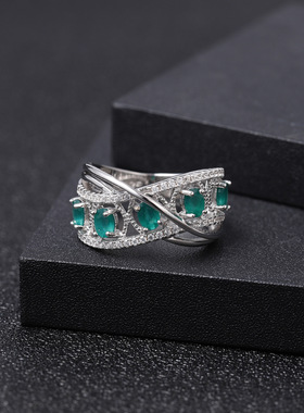 设计感奢华S925银气质高颜值欧美复古vintage小众高级感纯银戒指