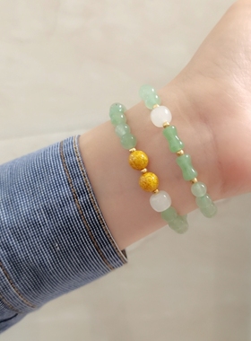 朱砂竹节手串东陵玉砂金石女生