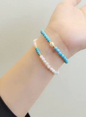 JUZITU绿松石串珠手链女