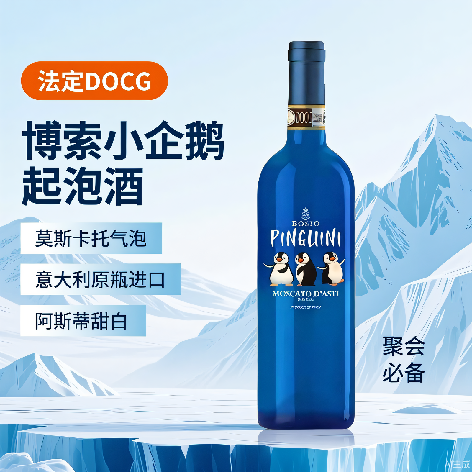 意大利 博索小企鹅阿斯蒂DOCG莫斯卡托ASTI气泡酒女士甜白葡萄酒 - 图3