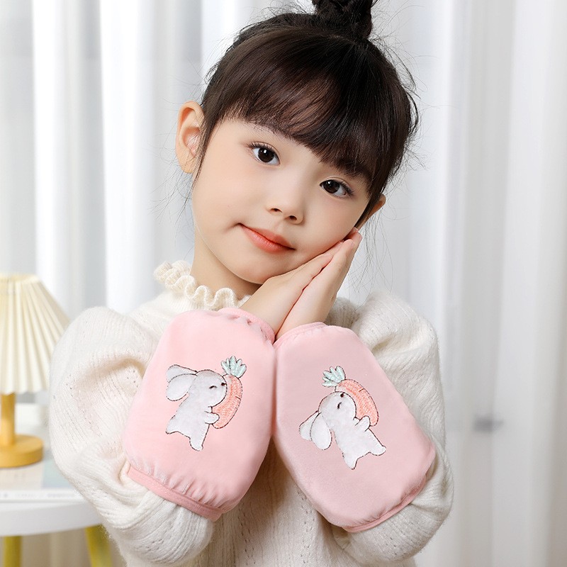 儿童袖套秋冬季新款可爱卡通羽绒服防污套袖学生男童女孩保暖护袖 - 图0