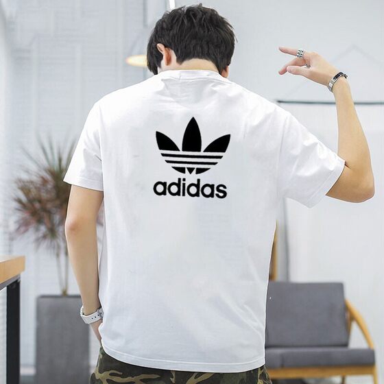 Clover men's T-shirt adidas Adidas short-sleeved men's pure cotton large  size wide sports running