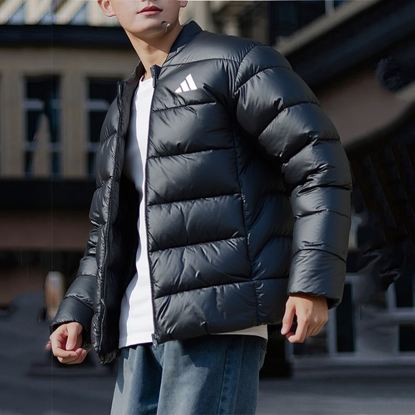 阿迪达斯棉服男冬季新款亮面黑色夹克加厚夹棉棒球服美式保暖外套,淘宝优惠券,粉丝福利购,淘宝优惠卷