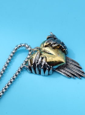 天使翅膀爱心羽毛形项链毛衣链