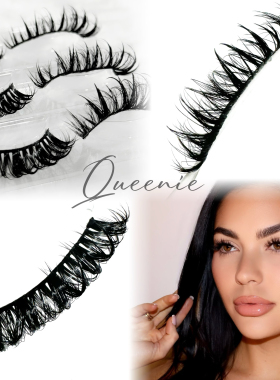 【Queenie】欧美嫁接款！浓密猫眼芭比混血感凌乱泰式湿睫假睫毛