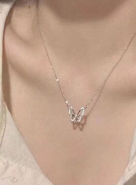 闪钻蝴蝶项链女生轻奢小众设计ins风温柔少女高级感锁骨链颈链潮