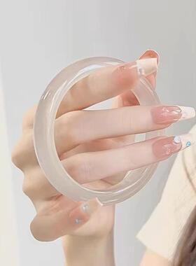 白月光天然玉镯冰种玛瑙贵妃镯