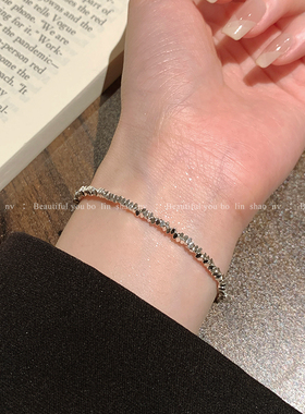 柏林少女极细碎银子珍珠手链女