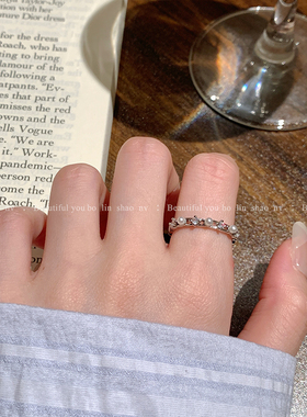 柏林少女时髦字母CD珍珠戒指女