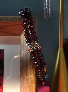 金白露男女通用石榴石S925手链