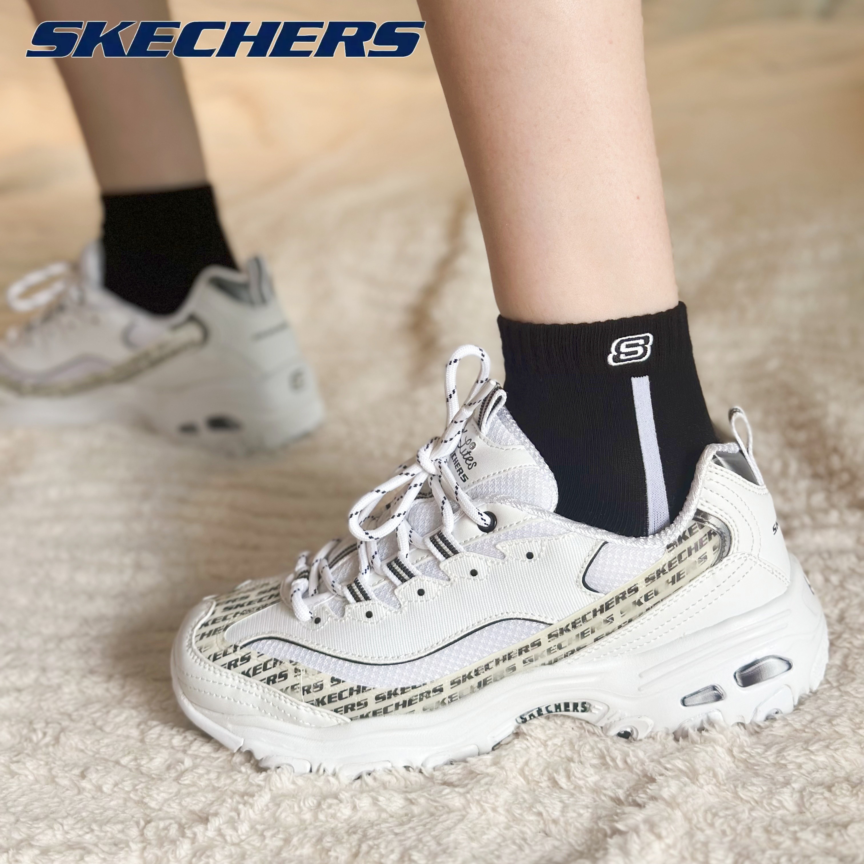 SKECHERS D'Lites斯凯奇正品女子舒适休闲厚底复古百搭低帮老爹鞋 - 图2