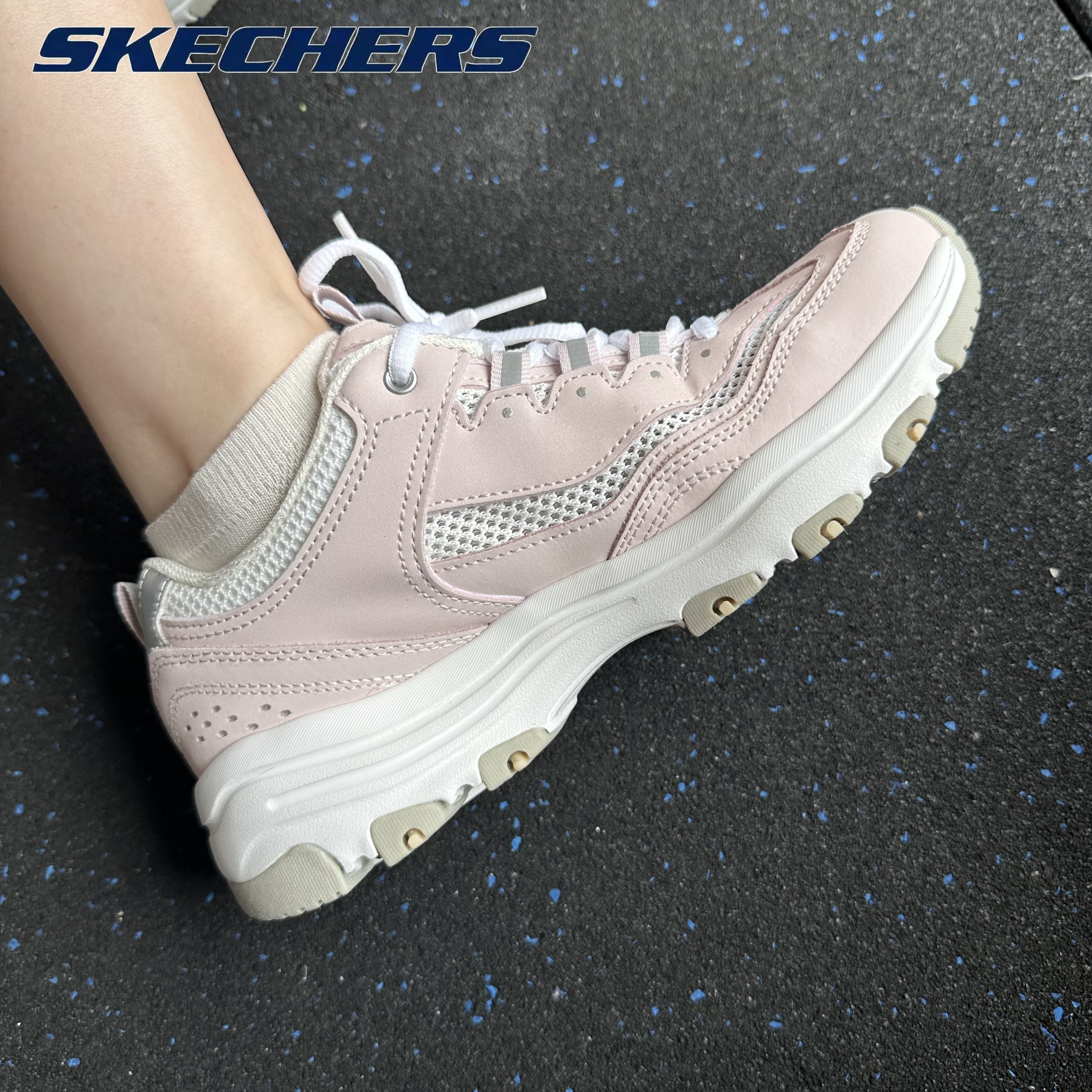 SKECHERS D'Lites斯凯奇女子舒适厚底复古运动老爹鞋奥利奥夹心 - 图3