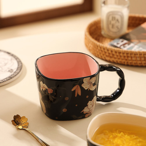 复古法式马克杯女生高颜值情侣杯家用水杯高档精致咖啡杯子办公室 - 图3