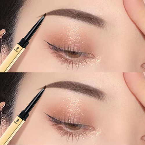 网红推荐小金筷条极细眉笔防水防汗持久不脱妆女初学者卡其色 - 图0