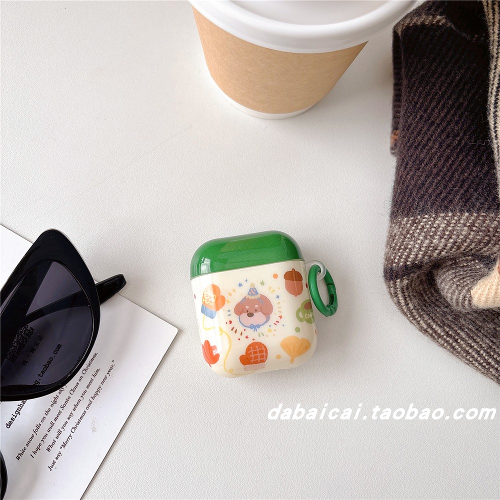 ins撞色手套狗狗适用airpods4耳机套pro二代airpodspro2保护套新款3代苹果无线蓝牙三代airpods1/2防摔女可爱 - 图1
