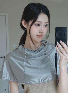 彷真丝防晒面罩护颈一体女生简约高级感抗UV户外骑行开车装备