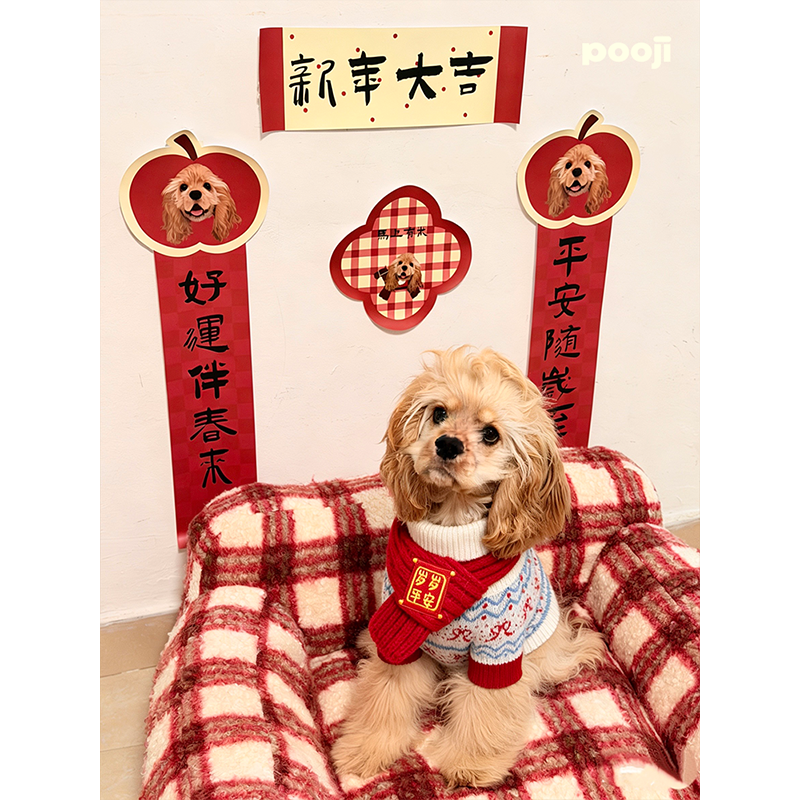 POOJI宠物定制春联对联2026马年新年猫咪狗狗创意来图DIY礼物,淘宝优惠券,粉丝福利购,淘宝优惠卷