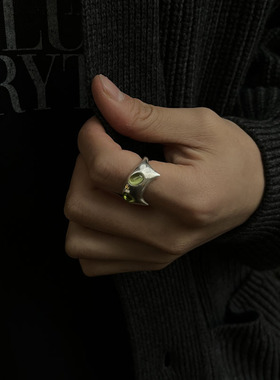 原创男女925银高级感猫咪戒指