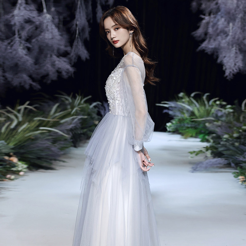 裙女2023新款高端轻奢小众法式婚纱 碧颜礼服/晚装