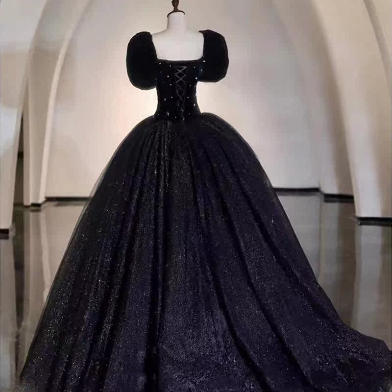 艺考黑色裙女生日成人轻奢高端婚纱 碧颜礼服/晚装