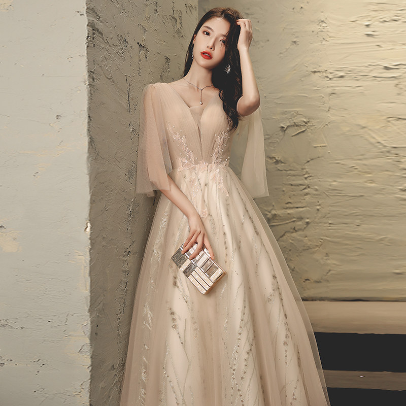 裙女2023新款高端轻奢小众法式婚纱 碧颜礼服/晚装