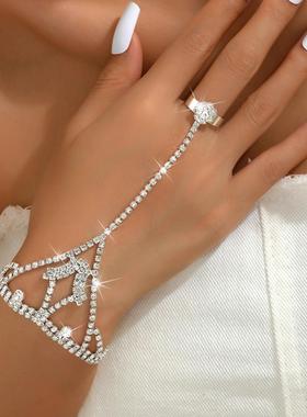 外贸饰品 欧美跨境夜店女士手链模特表演流苏女手环指环晚会晚宴