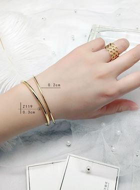 手镯光亮人气单圈质感百搭精致