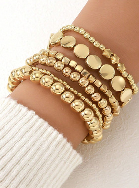 跨境欧美春夏新款圆形女手链金属