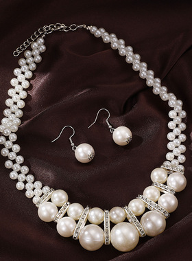 跨境欧美法式复古气质珍珠项链女优雅百搭锁骨链贝壳项饰女首饰女