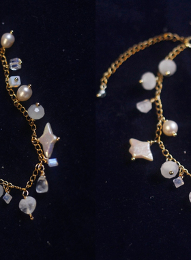 月光石珍珠生辰石耳环手链项链