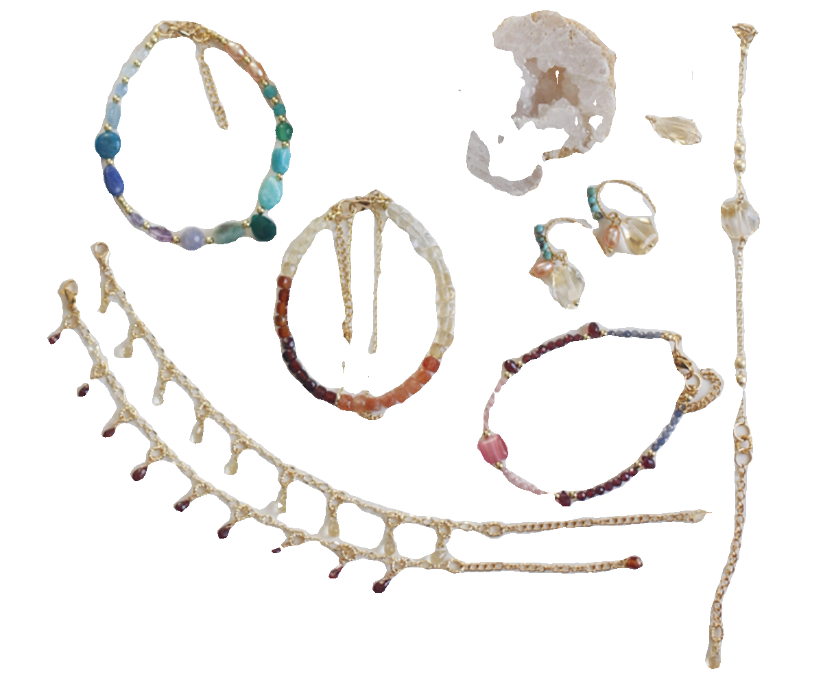 天然水晶月光石宝石agete nojess耳环项链手链吊坠定制 运费补拍 - 图0