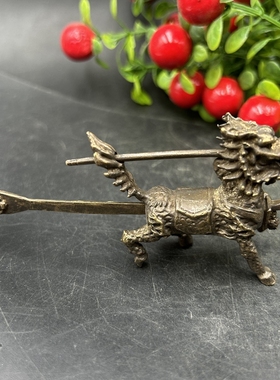 铜锁 铜麒麟锁 可使用 家居老式复古装饰 铜器 小锁 挂锁 单件价