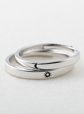 小众设计原创日韩风刻字情侣戒指