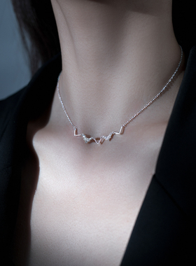 choker纯银冷淡风锁骨链网红