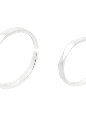 925银切面拉丝几何菱形百搭戒指