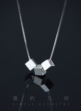 韩版拉丝方块甜美风短款锁骨链
