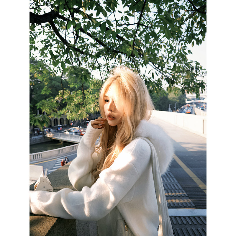 NECOYEP 美式可拆卸毛领连帽针织毛衣男女秋冬宽松休闲百搭外套,淘宝优惠券,粉丝福利购,淘宝优惠卷